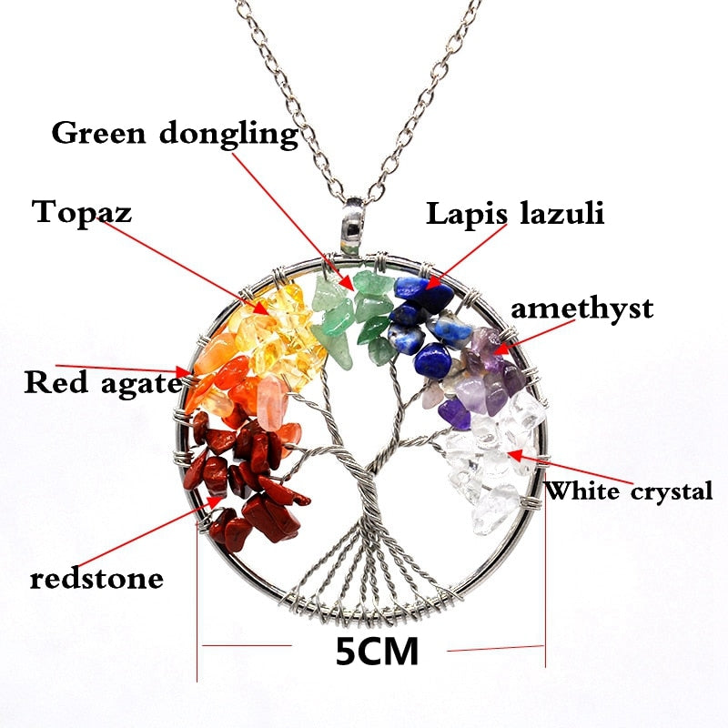 7 Chakra Tree of Life Pendant